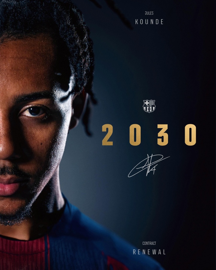 巴萨官方宣布续约孔德至2030年 后防核心助力球队勇夺三冠